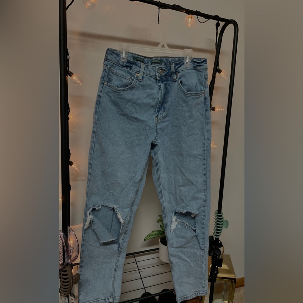 High rise light blue mom jeans